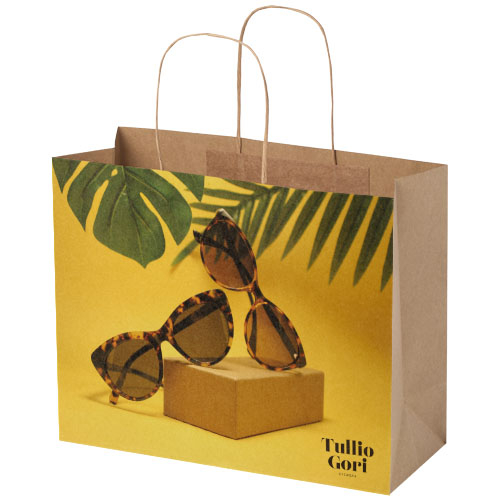 Grand sac promotionnel en papier Kraft 31x12x25 cm Marron kraft